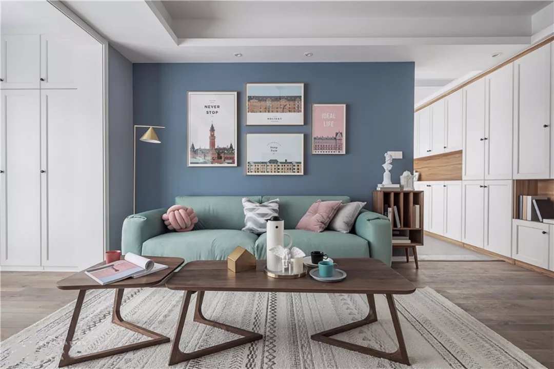 蓝色主调的家，安静优雅好气质！