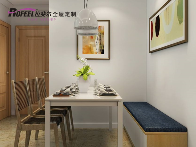 拉斐尔全屋定制|实用的餐厅卡座设计，省空间，收纳能力强！