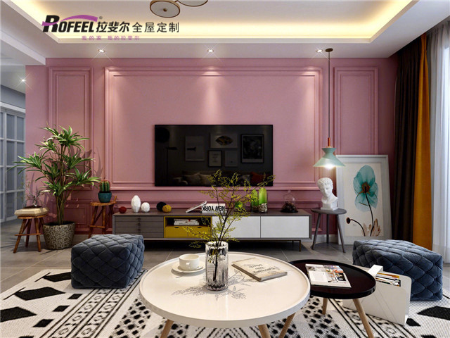 拉斐尔全屋定制|客厅背景墙太土？试试这样装。
